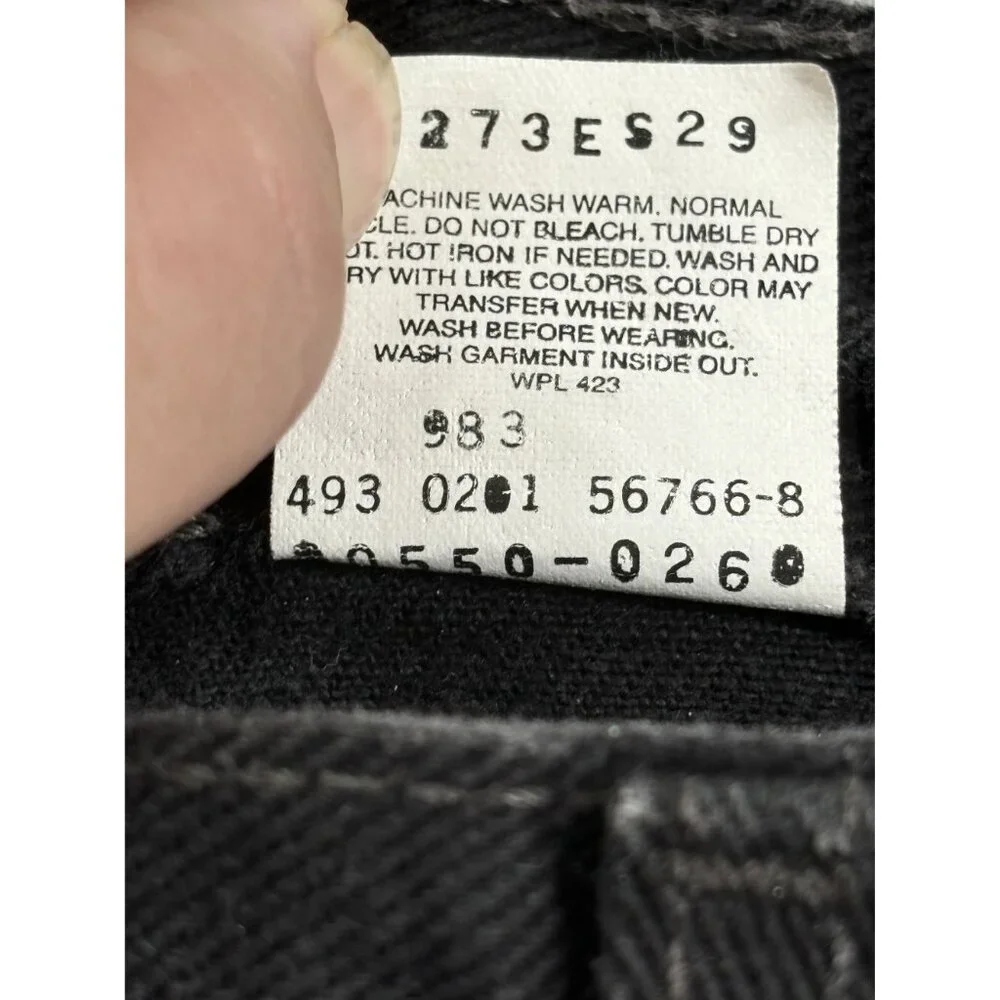Levi's 550 Relaxed Fit Jeans Men's W42 L30 Black Denim 100% Cotton VTG